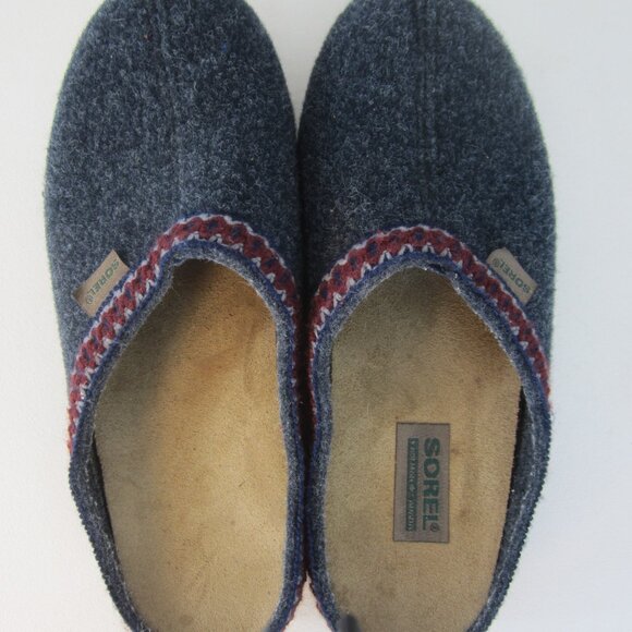 Sorel Kaufman Canada Men 8 Blue Boiled Wool Mules Slippers Slip On Women 9 Shoe main image 6